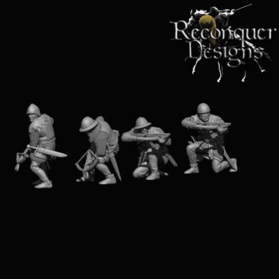 Set of 4 Late 14th - Early 15th century crossbowmen Hundred Years' War