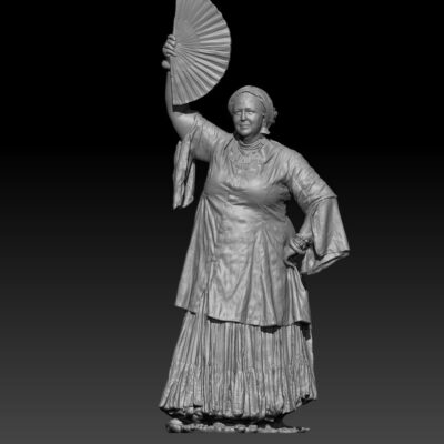 Dancer with fan, inspiration from Arabic, Turkish and Indian 16th-19th centuries