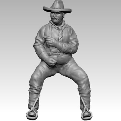 Fat rider smoking and pointing gleefully