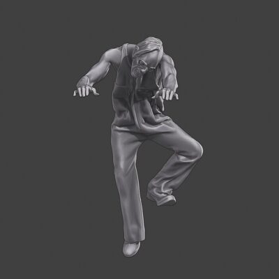 Zombie farmer taking big steps