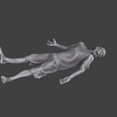 Zombie looking dead on the ground