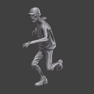 Zombie sports fan running