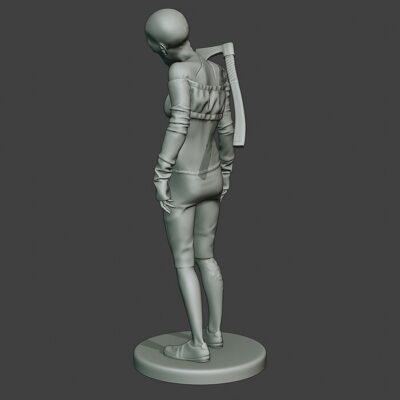 Zombie in tube top, axed in the back