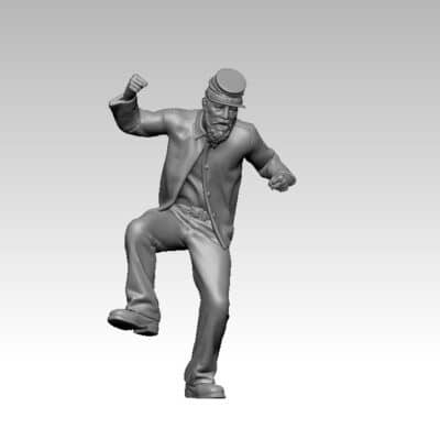 Civil war soldier dancing freely