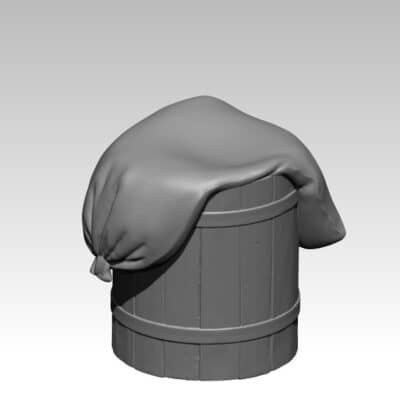 Civil War Era barrel with sack