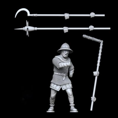 Hussite Peasant Iron Hat and polearms