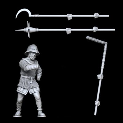 Hussite Peasant Kapalin Helmet and polearms