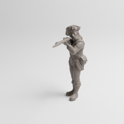 Revolutionary War infantry soldier standing v10