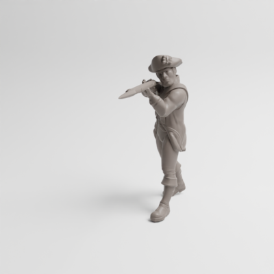 Revolutionary War infantry soldier standing v7