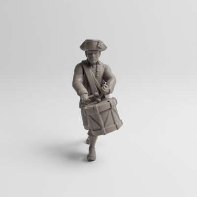 Revolutionary War infantry drummer walking
