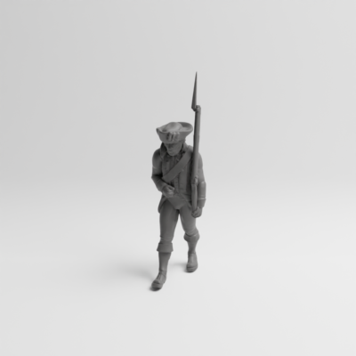 Revolutionary War soldier marching