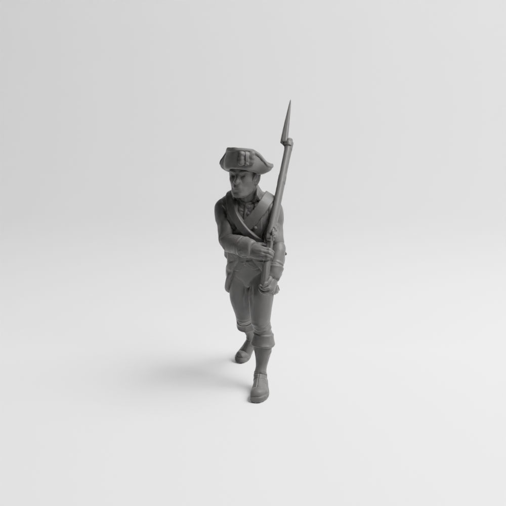 Revolutionary War soldier marching v11