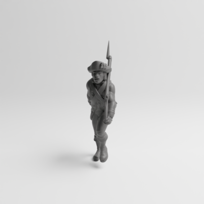 Revolutionary War soldier marching v6