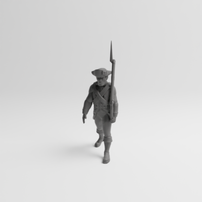 Revolutionary War soldier marching v7