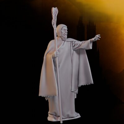 Old wise man with staff, Tim or Merlin