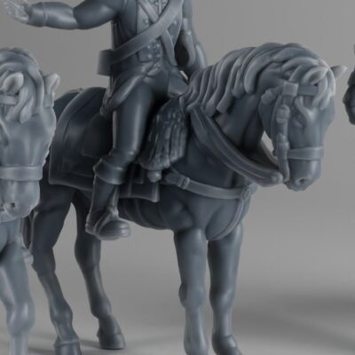 Revolutionary War Mounted Officer pointing