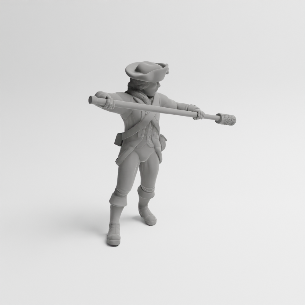 Revolutionary War cannon crew rammer