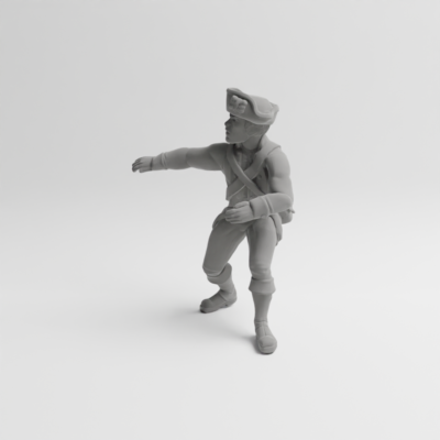 Revolutionary War cannon crew holding