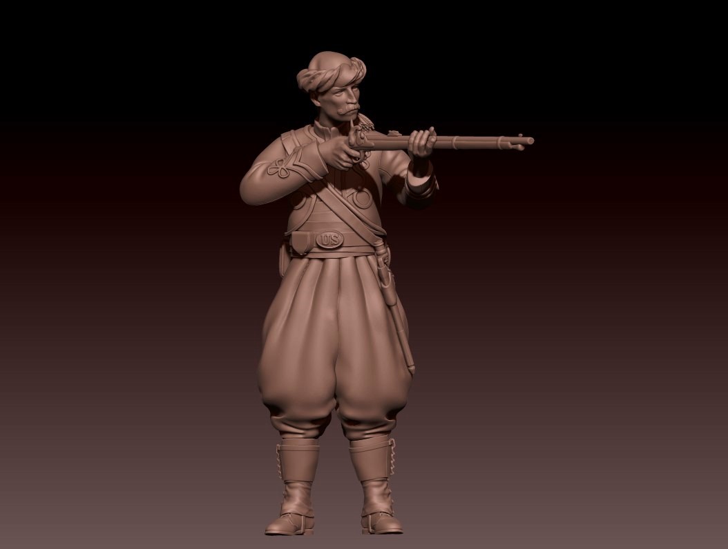 Zouave Pennsylvania Civil War Soldier standing
