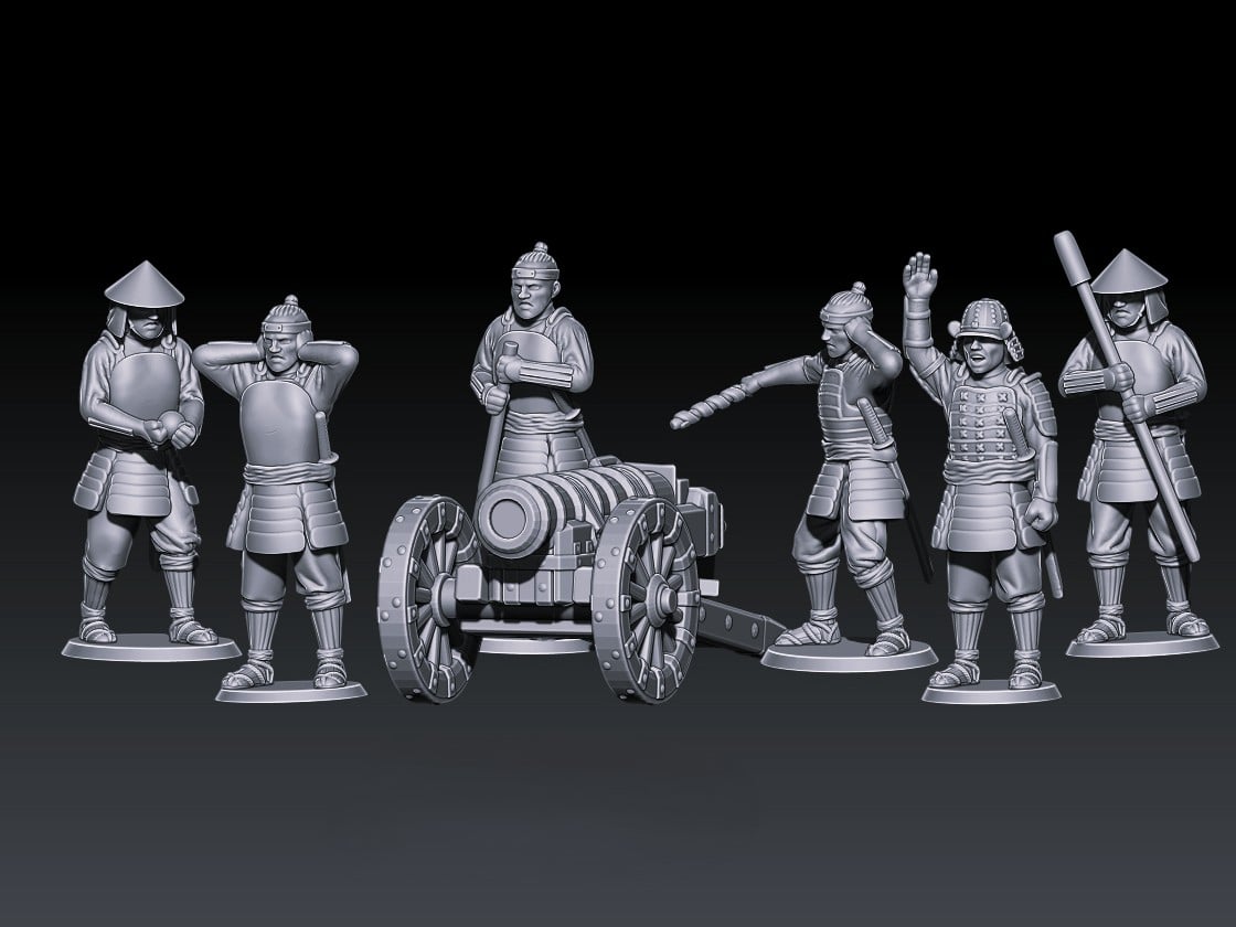 Japanese Samurai artillery set