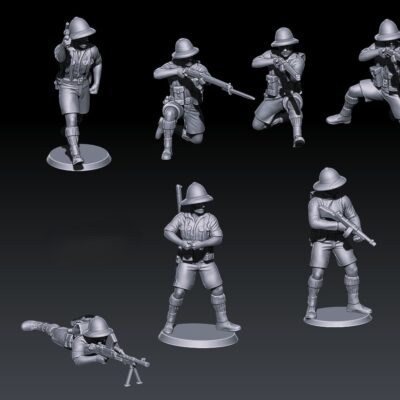 WW2 British infantry in pith helmets, Africa set 1