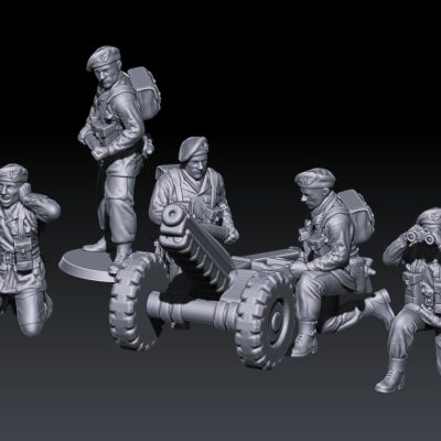 WW2 British paras in berets, howitzer set