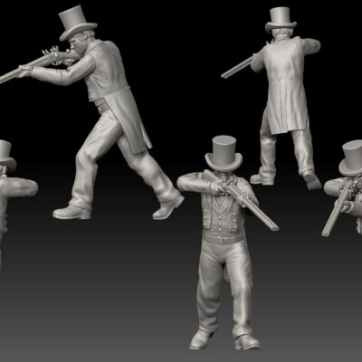 Alamo Defender shooting with double barrel