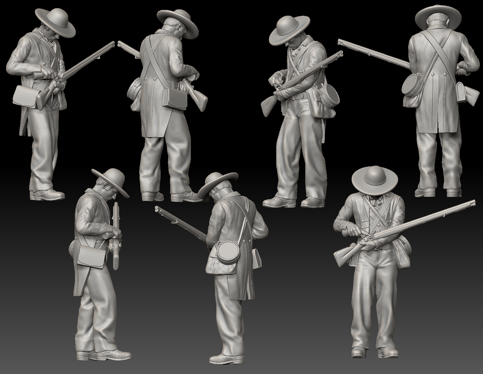 Alamo Defender priming musket
