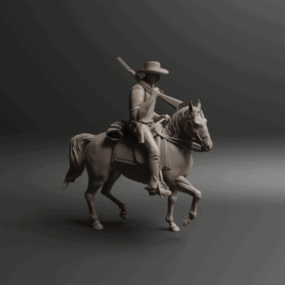 Wild West Cowboy Rider rifle over shoulder