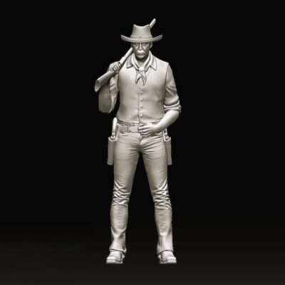 Cowboy with rifle over shoulder