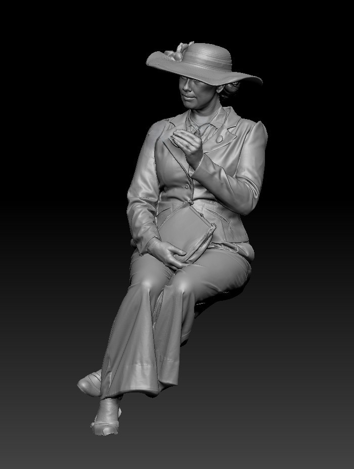 Lady sitting still,1940-1950s