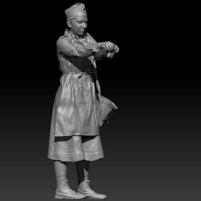 Nurse dressing a wounded, WW2 era