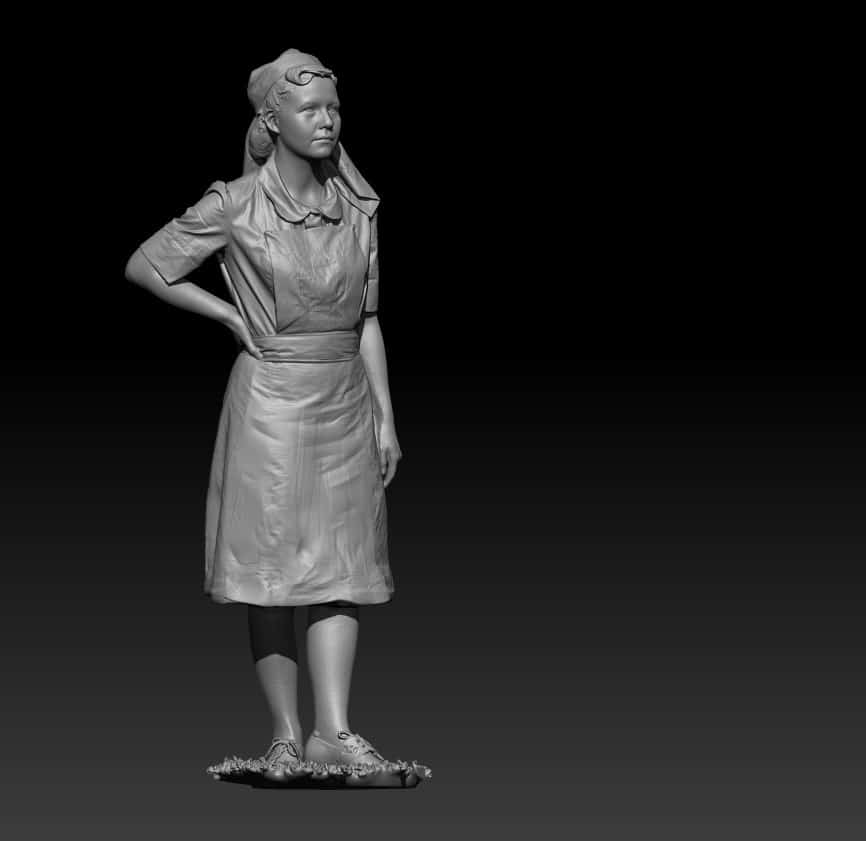 Nurse standing waiting, WW2 era