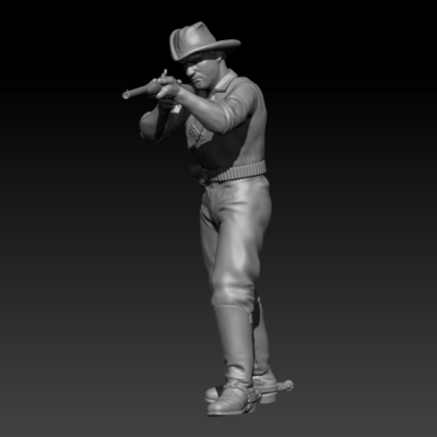 Dismounted 7th Cavalry standing aiming