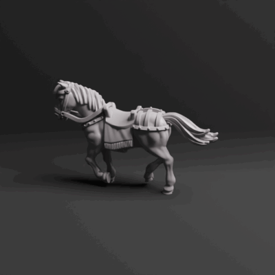 Roman Praetorian Cavalry Command Horn 01 Horse