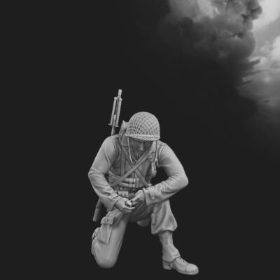 US Soldier with grenade D-Day Omaha Beach