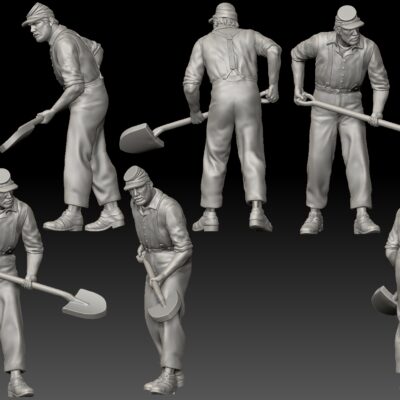 Civil war soldier with shovel