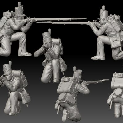 Kneeling shooting British 27th "Inniskillin" Regiment of Foot-Waterloo 1815