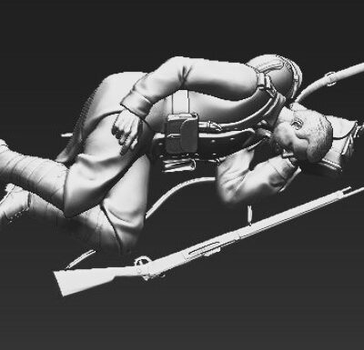 French WW2 soldier resting v2