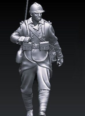 French WW2 soldier walking