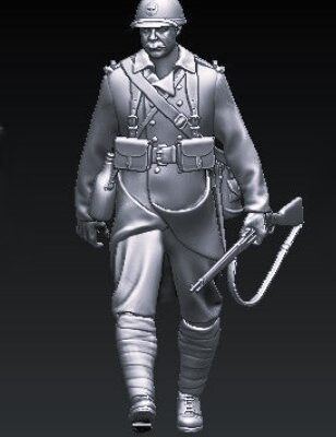 French WW2 soldier walking v2