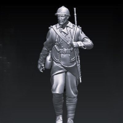 French WW2 soldier walking v3