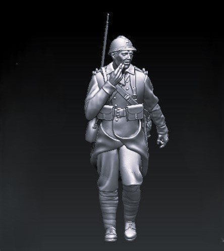 French WW2 soldier walking v4