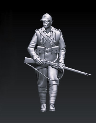 French WW2 soldier walking v5