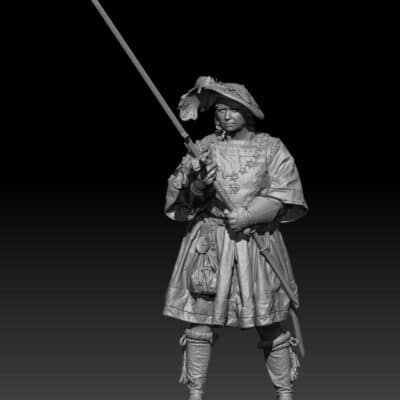 Landsknecht attacking with Zweihänder