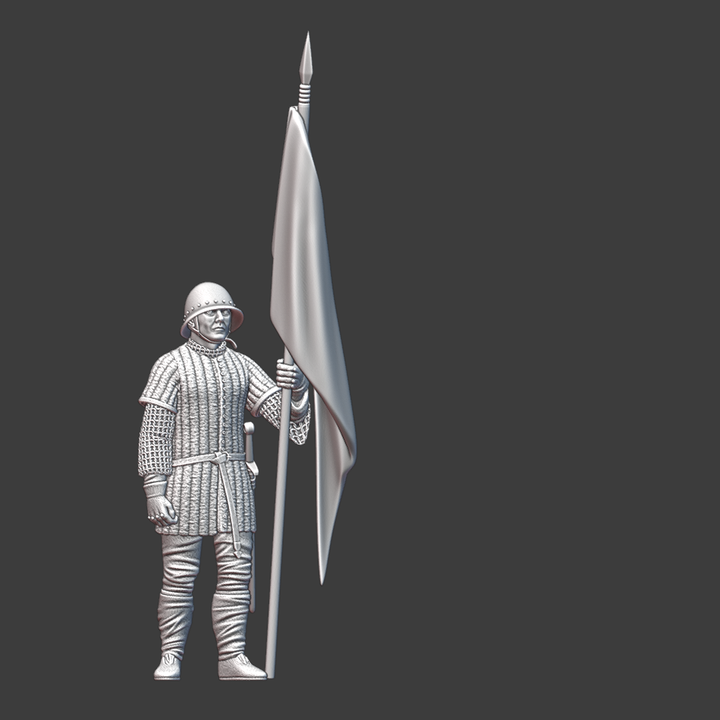 Medieval Infantryman with Banner