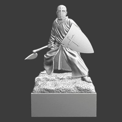 Medieval Leper knight in battle Display