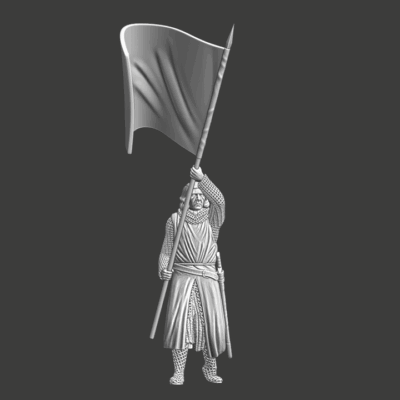 Medieval knight with banner