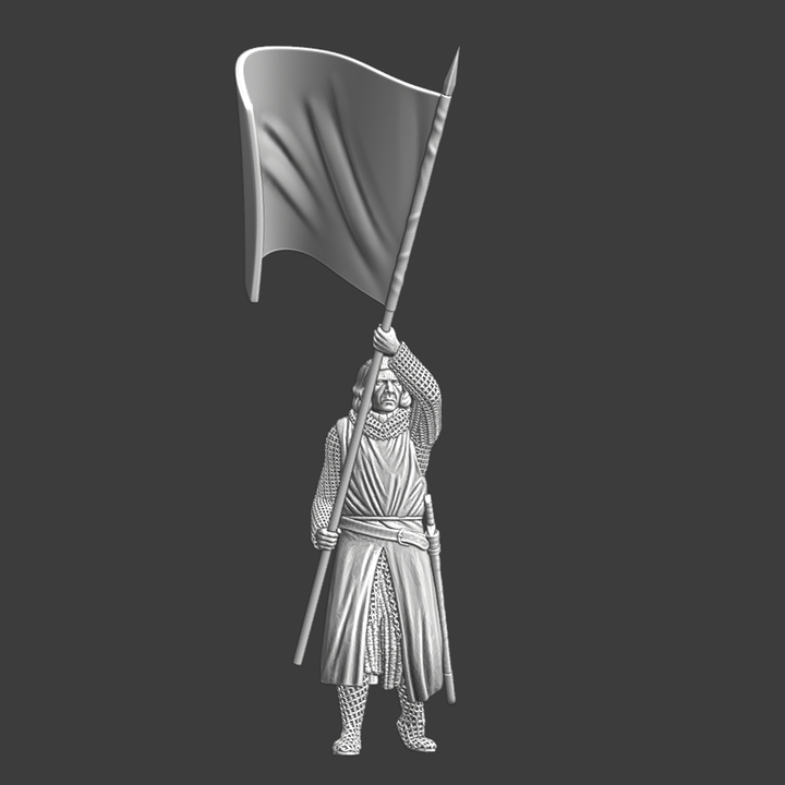 Medieval knight with banner