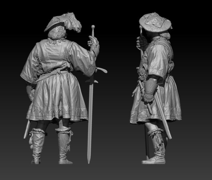 Landsknecht standing cool with greatsword - Image 2